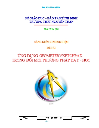 Sáng kiến kinh nghiệm Ứng dụng geometer’sketchpad trong đổi mới phương pháp dạy - Học