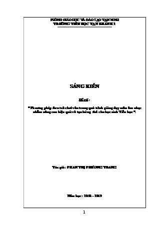 Phương pháp đưa trò chơi vào trong quá trình giảng dạy môn Âm nhạc nhằm nâng cao hiệu quả và tạo hứng thú cho học sinh Tiểu học