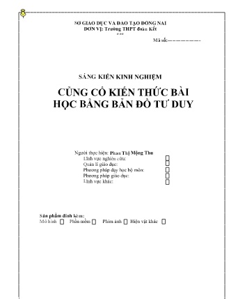 Sáng kiến kinh nghiệm Củng cố kiến thức bài học bằng bản đồ tư duy