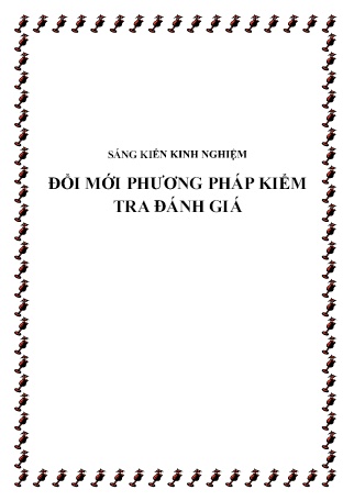 Sáng kiến kinh nghiệm Đổi mới phương pháp kiểm tra đánh giá