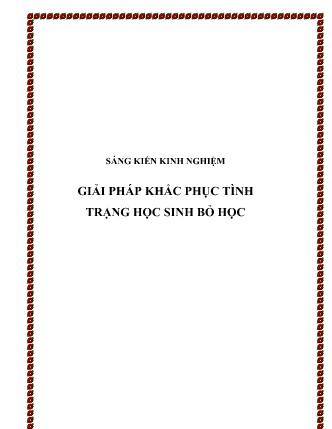 Sáng kiến kinh nghiệm Giải pháp khắc phục tình trạng học sinh bỏ học