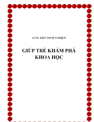 Sáng kiến kinh nghiệm Giúp trẻ khám phá khoa học
