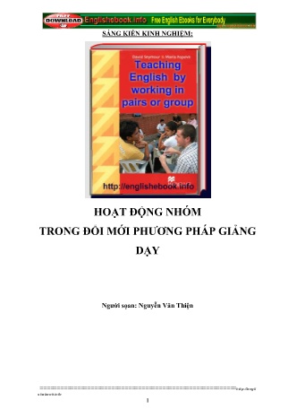 Sáng kiến kinh nghiệm Hoạt động nhóm trong đổi mới phương pháp giảng dạy