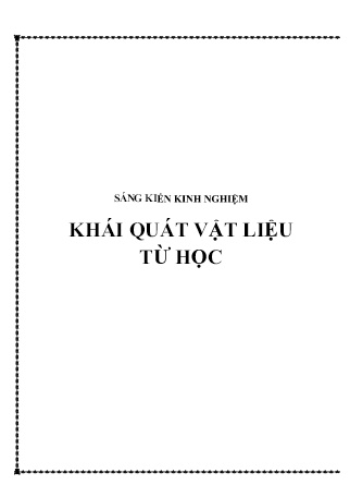 Sáng kiến kinh nghiệm Khái quát vật liệu Từ học