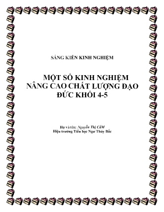 Sáng kiến kinh nghiệm Một số kinh nghiệm nâng cao chất lượng Đạo đức Khối 4-5