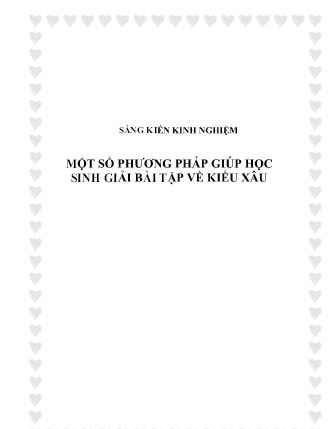 Sáng kiến kinh nghiệm Một số phương pháp giúp học sinh giải bài tập về kiểu xâu