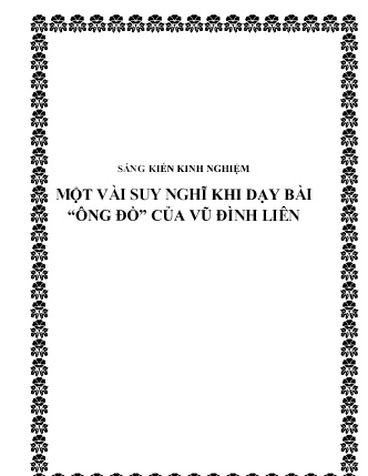 Sáng kiến kinh nghiệm Một vài suy nghĩ khi dạy bài “Ông đồ” của Vũ Đình Liên