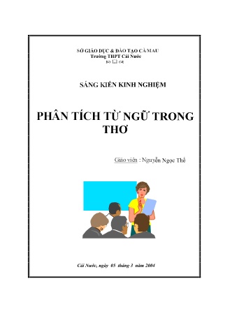 Sáng kiến kinh nghiệm Phân tích từ ngữ trong thơ