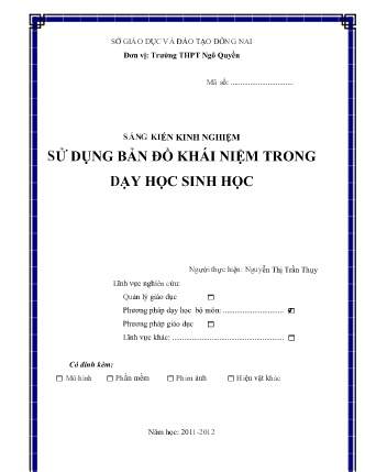 Sáng kiến kinh nghiệm Sử dụng bản đồ khái niệm trong dạy học Sinh học