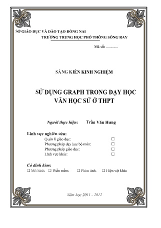 Sáng kiến kinh nghiệm Sử dụng Graph trong dạy học Văn học sử ở THPT