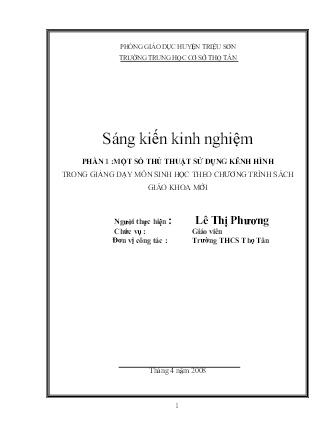 Sáng kiến kinh nghiệm Thủ thuật khi sử dụng kênh hình trong giảng dạy môn Sinh học Lớp 7