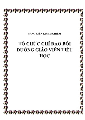 Sáng kiến kinh nghiệm Tổ chức chỉ đạo bồi dưỡng giáo viên Tiểu học Sáng kiến kinh nghiệm Tổ chức chỉ đạo bồi dưỡng giáo viên Tiểu học