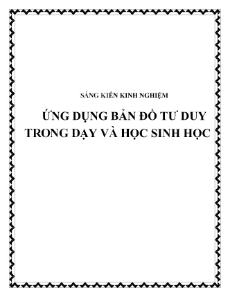 Sáng kiến kinh nghiệm Ứng dụng bản đồ tư duy trong dạy và học Sinh học