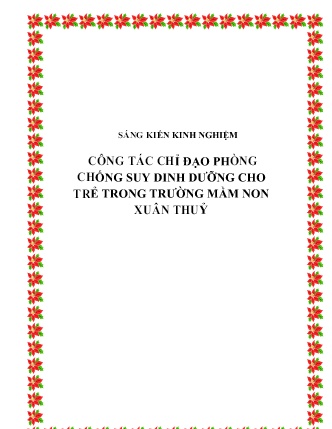 SKKN Công tác chỉ đạo phòng chống suy dinh dưỡng cho trẻ trong Trường Mầm non Xuân Thuỷ SKKN Công tác chỉ đạo phòng chống suy dinh dưỡng cho trẻ trong Trường Mầm non Xuân Thuỷ