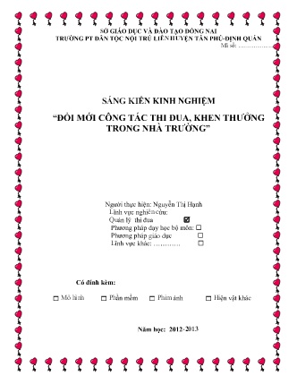 SKKN Đổi mới công tác thi đua, khen thưởng trong nhà trường