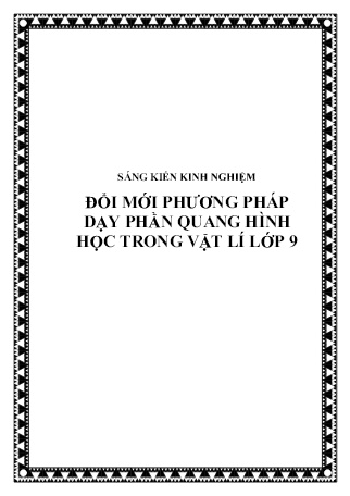 SKKN Đổi mới phương pháp dạy phần quang hình học trong Vật lí Lớp 9