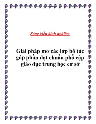 SKKN Giải pháp mở các lớp bổ túc góp phần đạt chuẩn phổ cập giáo dục Trung học cơ sở