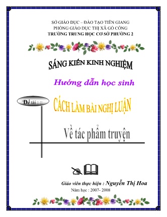 SKKN Hướng dẫn học sinh Cách làm bài nghị luận về tác phẩm truyện