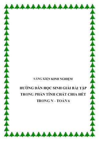 SKKN Hướng dẫn học sinh giải bài tập trong phần tính chất chia hết trong n