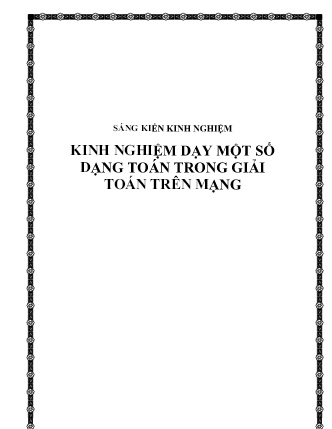 SKKN Kinh nghiệm dạy một số dạng Toán trong giải toán trên mạng SKKN Kinh nghiệm dạy một số dạng Toán trong giải toán trên mạng