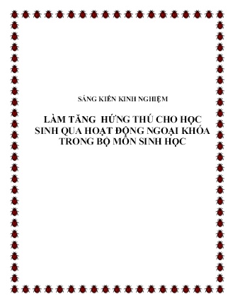 SKKN Làm tăng hứng thú cho học sinh qua hoạt động ngoại khóa trong bộ môn Sinh học