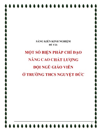 SKKN Một số biện pháp chỉ đạo nâng cao chất lượng đội ngũ giáo viên ở Trường THCS Nguyệt Đức