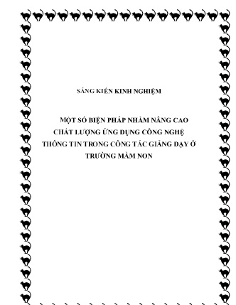 SKKN Một số biện pháp nhằm nâng cao chất lượng ứng dụng Công nghệ Thông tin trong công tác giảng dạy ở Trường Mầm non