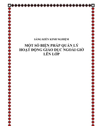 SKKN Một số biện pháp quản lý hoạt động giáo dục ngoài giờ lên lớp