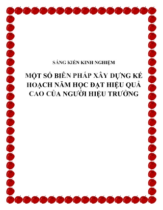 SKKN Một số biên pháp xây dựng kế hoạch năm học đạt hiệu quả cao của người hiệu trưởng