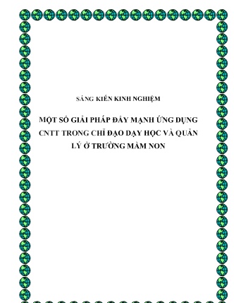 SKKN Một số giải pháp đẩy mạnh ứng dụng CNTT trong chỉ đạo dạy học và quản lý ở Trường Mầm non