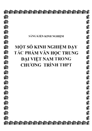 SKKN Một số kinh nghiệm dạy tác phẩm Văn học trung đại Việt Nam trong chương trình THPT