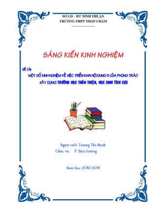 SKKN Một số kinh nghiệm về việc triển khai nội dung 5 của phong trào “Xây dựng trường học thân thiện, học sinh tích cực"