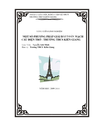 SKKN Một số phương pháp giải bài toán Mạch cầu điện trở - Trường THCS Kiến Giang