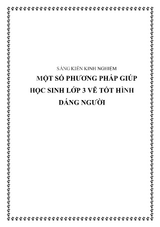 SKKN Một số phương pháp giúp học sinh Lớp 3 vẽ tốt hình dáng người