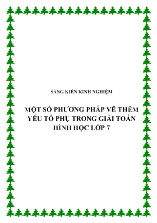 SKKN Một số phương pháp vẽ thêm yếu tố phụ trong giải toán Hình học Lớp 7