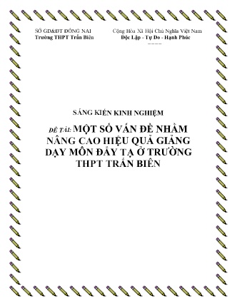 SKKN Một số vấn đề nhằm nâng cao hiệu quả giảng dạy môn đẩy tạ ở Trường THPT Trấn Biên