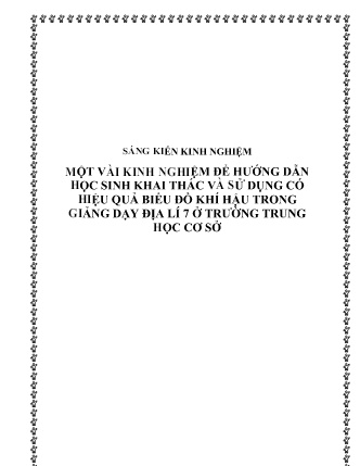 SKKN Một vài kinh nghiệm để hướng dẫn học sinh khai thác và sử dụng có hiệu quả biểu đồ khí hậu trong giảng dạy Địa lí 7 ở Trường Trung học cơ sở