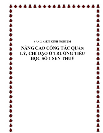 SKKN Nâng cao công tác quản lý, chỉ đạo ở Trường Tiểu học Số 1 Sen Thuỷ