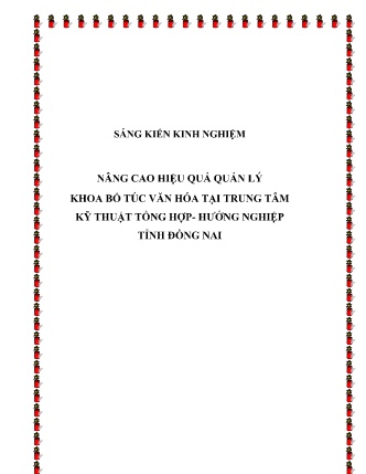 SKKN Nâng cao hiệu quả quản lý khoa bổ túc văn hóa tại Trung tâm kỹ thuật tổng hợp - Hướng nghiệp tỉnh Đồng Nai SKKN Nâng cao hiệu quả quản lý khoa bổ túc văn hóa tại Trung tâm kỹ thuật tổng hợp - Hướng nghiệp tỉnh Đồng Nai