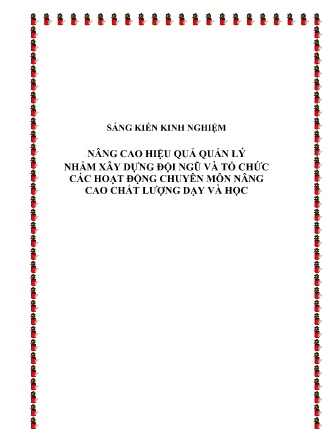SKKN Nâng cao hiệu quả quản lý nhằm xây dựng đội ngũ và tổ chức các hoạt động chuyên môn nâng cao chất lượng dạy và học