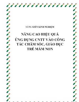 SKKN Nâng cao hiệu quả ứng dụng CNTT vào công tác chăm sóc, giáo dục trẻ mầm non
