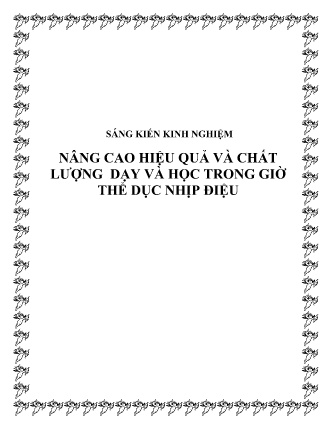 SKKN Nâng cao hiệu quả và chất lượng dạy và học trong giờ thể dục nhịp điệu