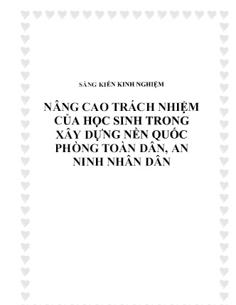 SKKN Nâng cao trách nhiệm của học sinh trong xây dựng nền quốc phòng toàn dân, an ninh nhân dân