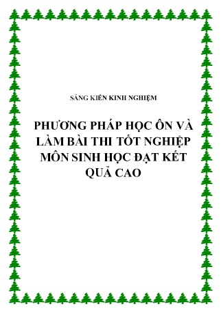 SKKN Phương pháp học ôn và làm bài thi tốt nghiệp môn Sinh học đạt kết quả cao
