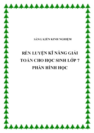 SKKN Rèn luyện kĩ năng giải toán cho học sinh Lớp 7 Phần Hình học