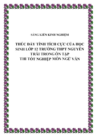 SKKN Thúc đẩy tính tích cực của học sinh Lớp 12 Trường THPT Nguyễn Trãi trong ôn tập thi tốt nghiệp môn Ngữ Văn