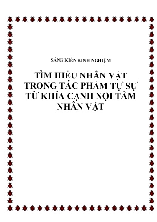 SKKN Tìm hiểu nhân vật trong tác phẩm tự sự từ khía cạnh nội tâm nhân vật
