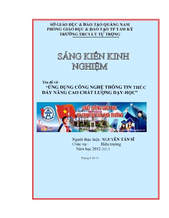 SKKN Ứng dụng công nghệ thông tin thúc đẩy nâng cao chất lượng dạy-học