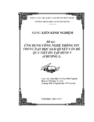 SKKN Ứng dụng công nghệ thông tin trong dạy học giải quyết vấn đề qua tiết ôn tập Hình 9 (Chương I)