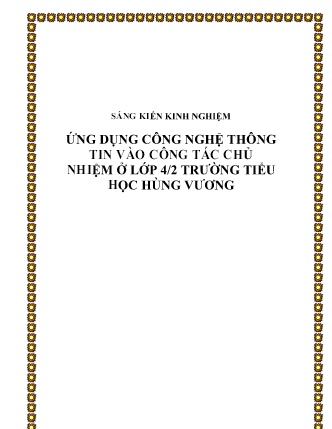 SKKN Ứng dụng công nghệ thông tin vào công tác chủ nhiệm ở Lớp 4/2 Trường Tiểu học Hùng Vương